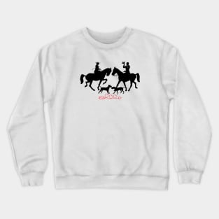 Romantic horse riding with dogs. Valentine's Day illustration Crewneck Sweatshirt